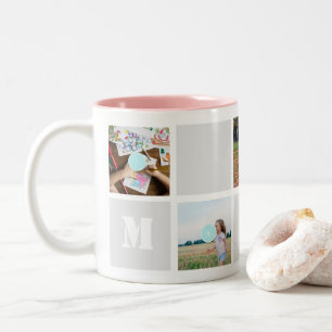 2 Couleurs Tasse Collage de 10 Photos pour la Fête des Mères