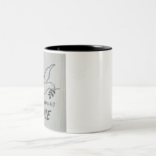 2 Couleurs Tasse Colombe de la Paix avec Écriture (Centre)