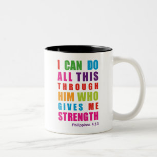 2 Couleurs Tasse colorée d'écriture sainte de bible de 4h13