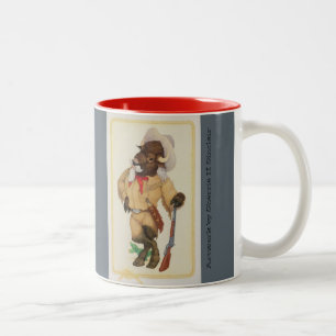 2 Couleurs Tasse combinée de Buffalo Bill et de Taureau de