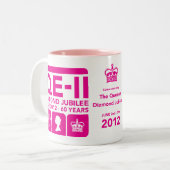 2 Couleurs Tasse commémorative de jubilé de diamant (Devant gauche)