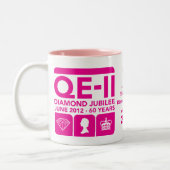 2 Couleurs Tasse commémorative de jubilé de diamant (Gauche)