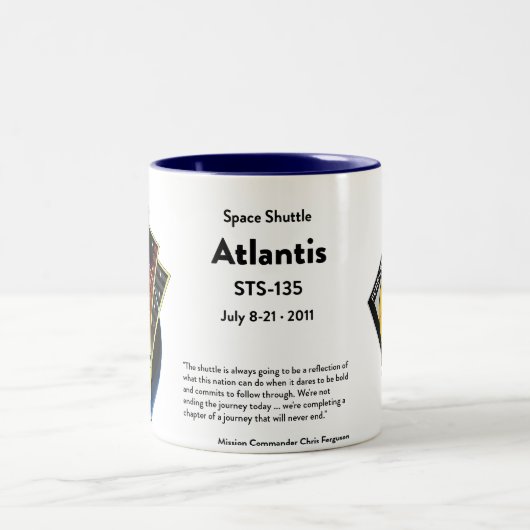 2 Couleurs Tasse commémorative de navette spatiale (Centre)