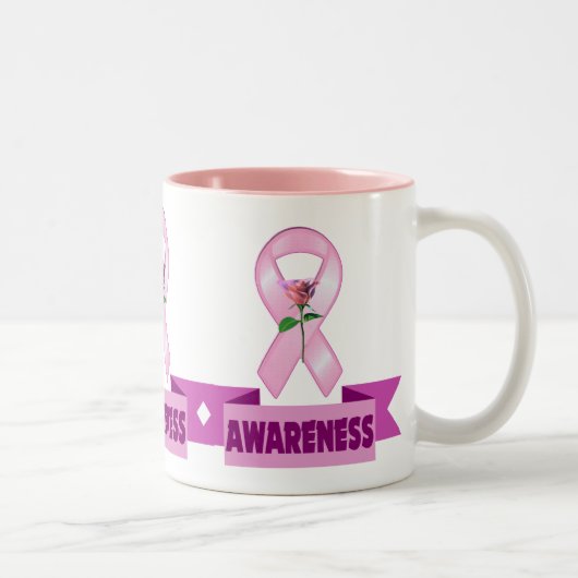 2 Couleurs Tasse - conscience de cancer du sein (Droit)