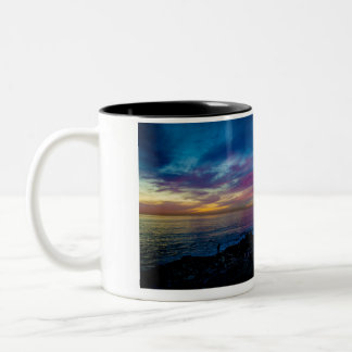 2 Couleurs Tasse - coucher du soleil d'aquarelle