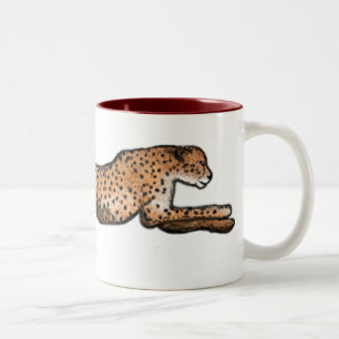 2 Couleurs Tasse courante d'art de guépard