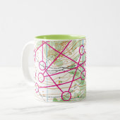 2 Couleurs Tasse - cours de course d'orientation (Devant gauche)