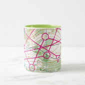 2 Couleurs Tasse - cours de course d'orientation (Centre)