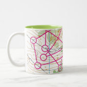2 Couleurs Tasse - cours de course d'orientation (Gauche)