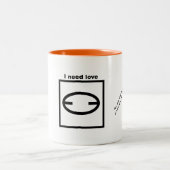 2 Couleurs Tasse - course d'orientation - j'ai besoin d'amour (Centre)