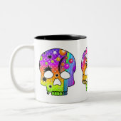 2 Couleurs Tasse - CRÂNES d'ART de POP (Gauche)
