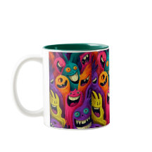 Tasse Créature de Dessin Animé Abstrait Vibrant