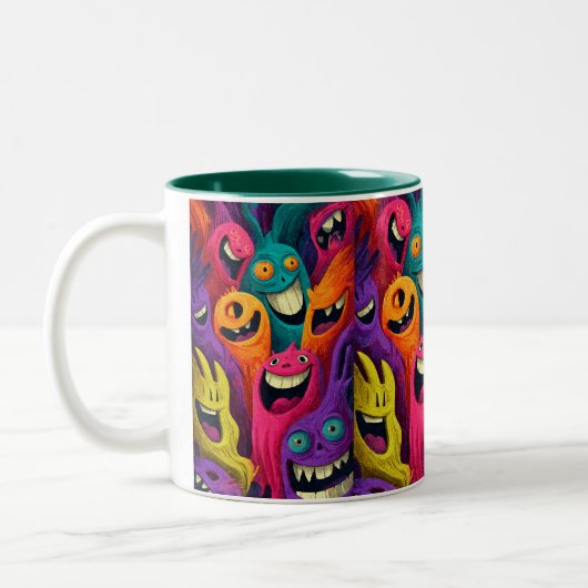 2 Couleurs Tasse Créature de Dessin Animé Abstrait Vibrant (Gauche)
