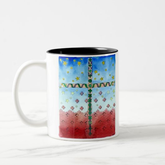 2 Couleurs Tasse croisée d'aquarelle (Gauche)