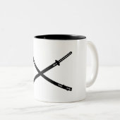 2 Couleurs Tasse croisée d'épées de Katana (Devant droit)