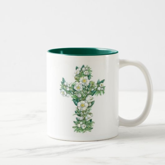 2 Couleurs Tasse croisée - fleurs d'hiver (Droit)