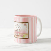 2 Couleurs Tasse Cupcake (Devant droit)