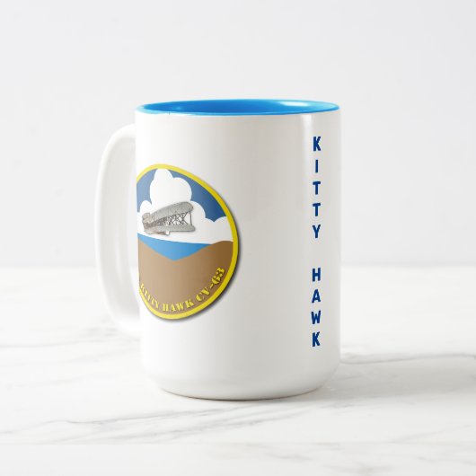 2 COULEURS TASSE CV-63 USS KITTY HAWK (Devant gauche)