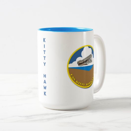 2 COULEURS TASSE CV-63 USS KITTY HAWK (Devant droit)