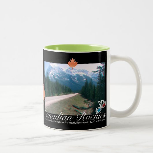 2 Couleurs Tasse cyan rouge d'anaglyphe des Rocheuses Canada (Droit)
