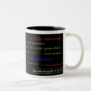 2 Couleurs Tasse d'A à du Z du microbiologiste - noir