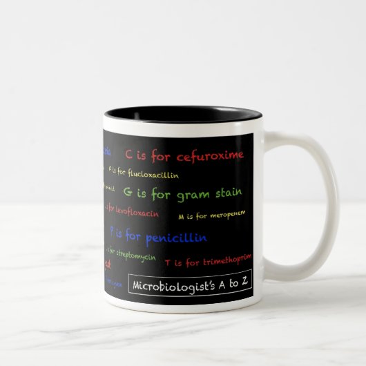2 Couleurs Tasse d'A à du Z du microbiologiste - noir (Droit)