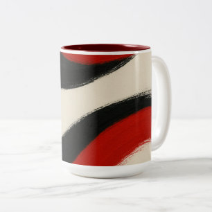 2 Couleurs Tasse d'accent à rayures abstraites modernes