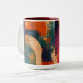 2 Couleurs Tasse d'accent botanique abstrait (Devant gauche)