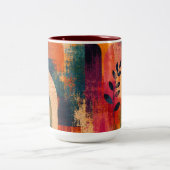 2 Couleurs Tasse d'accent botanique abstrait (Centre)