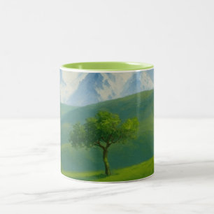 2 Couleurs Tasse d'accent d'arbre de vallée verte