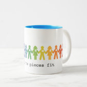 2 Couleurs Tasse d'acceptation d'autisme… Jusqu'à ce que les (Devant droit)