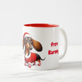 2 Couleurs Tasse Dachshund Animé (Devant droit)