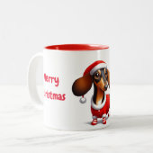 2 Couleurs Tasse Dachshund Animé (Devant gauche)