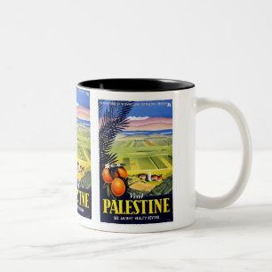 2 Couleurs Tasse d'affiche de Vintage voyage "de la Palestine