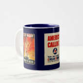 2 Couleurs Tasse d'affiche de WWll (Devant gauche)