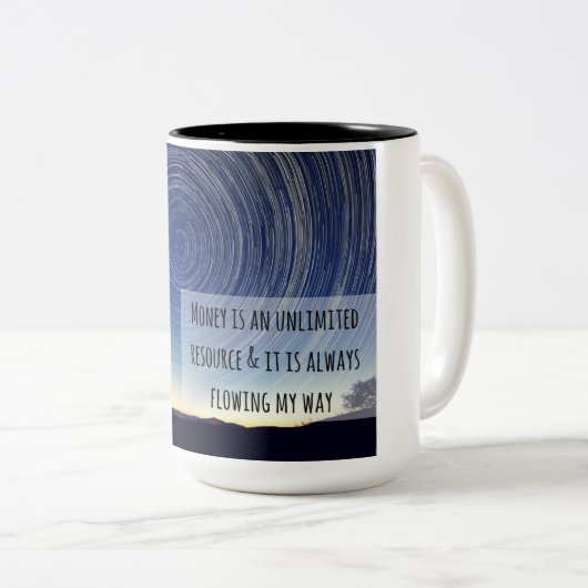 2 Couleurs Tasse d'affirmation d'argent (Devant droit)