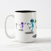 2 Couleurs Tasse d'aliens de snowboarding (Gauche)