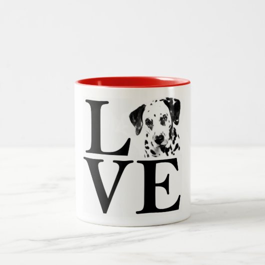 2 Couleurs Tasse dalmatienne d'amour (Centre)