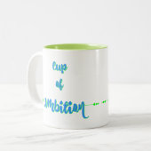 2 Couleurs Tasse d'ambition - vert bleu (Devant gauche)