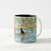 2 Couleurs Tasse d'amis de pêche (Devant droit)