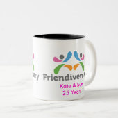 2 Couleurs Tasse d'amitié (Devant droit)