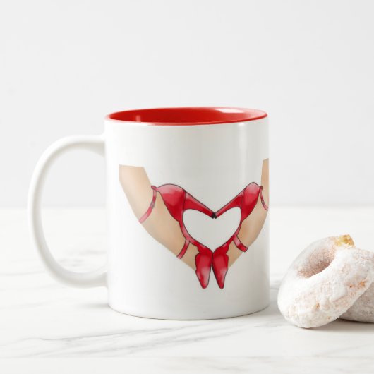 2 COULEURS TASSE D'AMOUR DE CHAUSSURE (Avec donut)