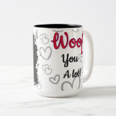 2 Couleurs Tasse d'amour de chien épagneul (Devant droit)