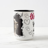 2 Couleurs Tasse d'amour de chien épagneul (Centre)