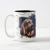 2 Couleurs Tasse d'amour de chien limier (Gauche)