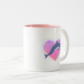 2 Couleurs Tasse d'amour de dauphin (Devant droit)