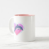 2 Couleurs Tasse d'amour de dauphin (Devant gauche)