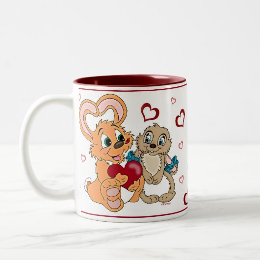 2 Couleurs Tasse d'amour de lapin (Gauche)