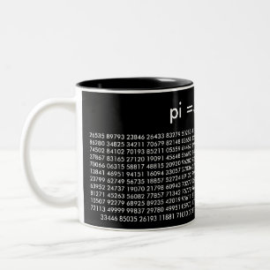 2 Couleurs tasse d'amour de maths de chiffres de pi noire et