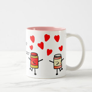 2 Couleurs Tasse "d'amour de PB&J"